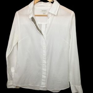 - Banana Republic white long sleeves cotton …